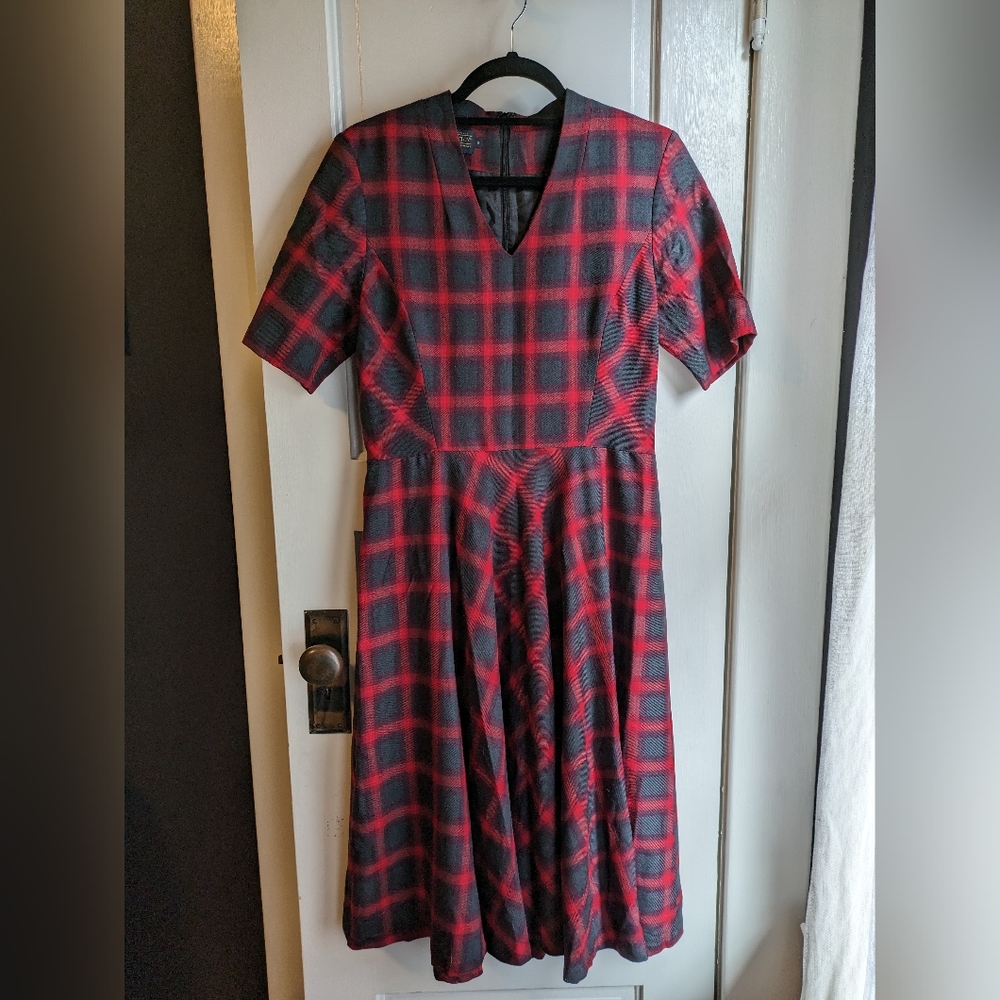 Pendleton Audrey red plaid virgin wool dress